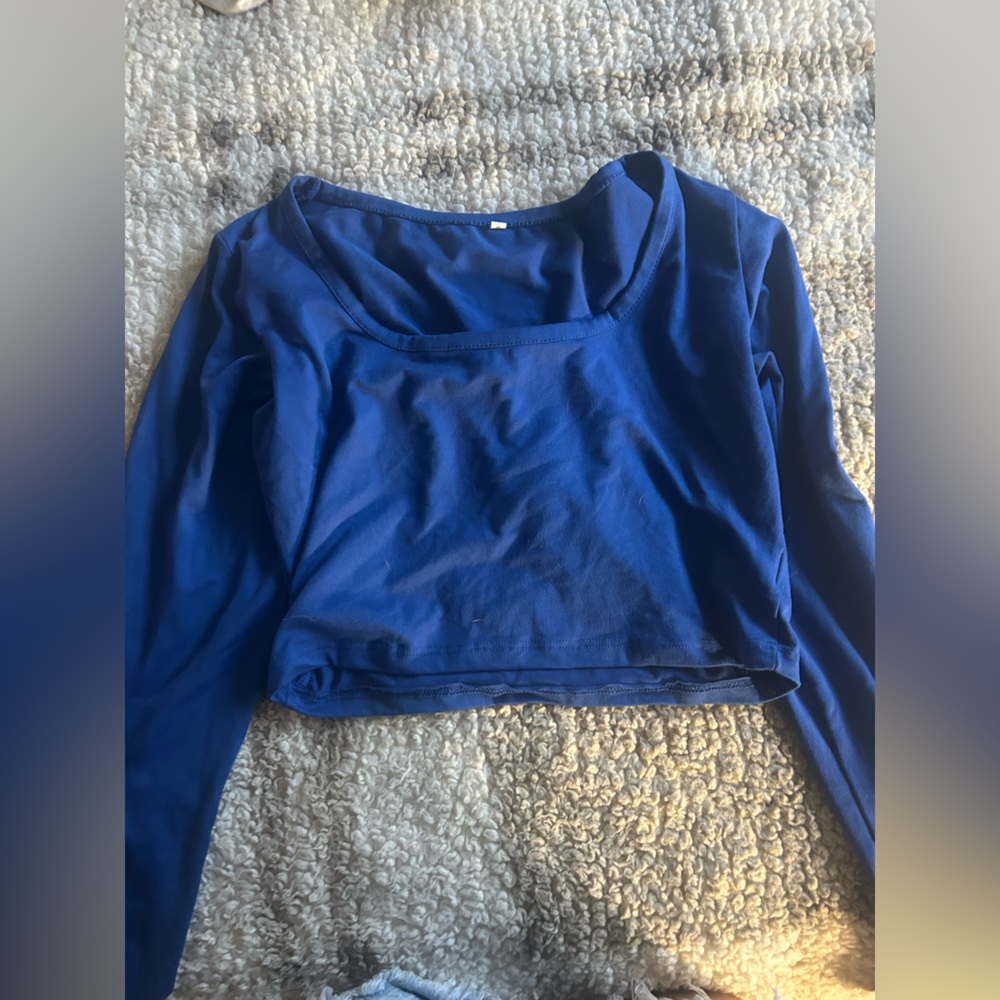 Blue Long Sleeve Top